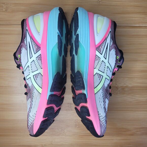 Asics Gel-Nimbus Women’s 21 White Pink Rise Bryte Running Shoes Sneakers SZ 10 - Picture 4 of 8